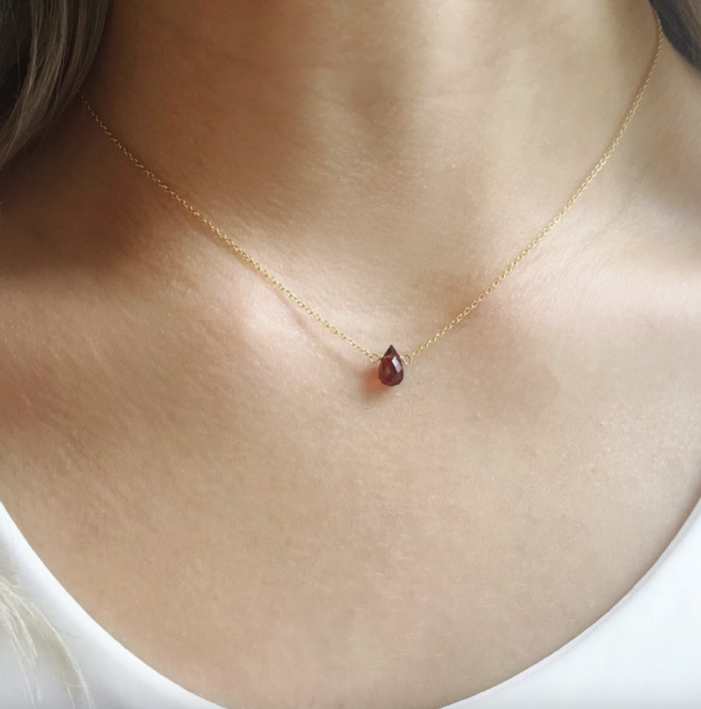 Garnet necklace for Capricorn birthstone